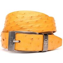 Domenico Genuine Exotic & Ostrich Belt Buttercup image 3