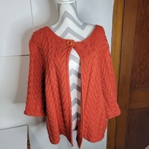 Womens Leo and Nicole one button cotton blend cardigan size XL Orange - £12.47 GBP