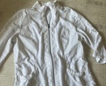 White Zenergy CHICO&#39;S  3/4 Sleeve Zip Front Sweatshirt Sz  3  XL Stand U... - $25.85