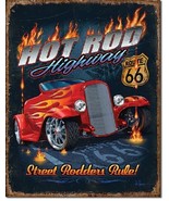 Hot Rod Highway Rods Route 66 Retro Vintage Garage Muscle Car Wall Decor... - £12.45 GBP