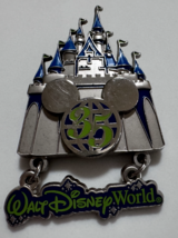 Disney 51463 Walt Disney World Cinderella Castle 35 Years Anniversary Dangle Pin - $17.81