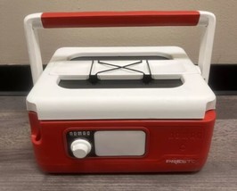 Presto Portable Slow Cooker Nomad 6 Quart Red &amp; White Model 0601102 - £30.95 GBP