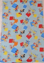 Disney Mickey Minnie Mouse Vtg Twin Bed Sheet Donald Daisy Goofy 3 Pigs 66X97 - £102.87 GBP