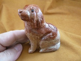 (Y-DOG-HO-400) red HOUND DOG hunting small stone carving SOAPSTONE I lov... - $21.03