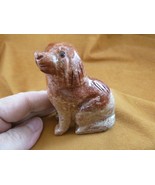 (Y-DOG-HO-400) red HOUND DOG hunting small stone carving SOAPSTONE I lov... - $21.03