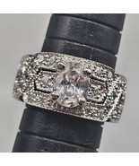 CWE Charles Winston Ring Sterling Silver 925 Cubic Zirconia Art Deco Sz ... - $1,118.84 MXN