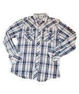 Cowboy Up Brown White Snap Button Down Long Sleeve Size M - $21.93