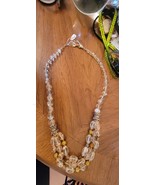 Studio Barse Multi Strand Champagne Crackle Glass &amp; Tigers Eye Bead Neck... - $37.40