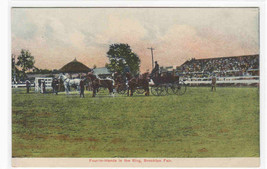 Four in Hand Horse Carriage Team Brockton Fair Massachusetts 1910c postcard - $7.92