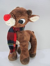 Dan Dee Rudolph the Red Nosed Reindeer 11&quot; Plush Christmas Plaid Scarf S... - $14.03