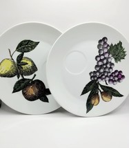 Vintage Set Of 2 Snack Plates with Fruit Artwork Good Condition No Cups - £8.78 GBP