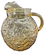 Vintage Anchor Hocking Lido Honey Gold 96oz Pitcher Milano Crinkle PRETTY - $14.85