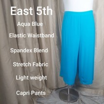 East 5th Aqua Blue Spandex Blend Slip On Capri Size 4X - £8.48 GBP