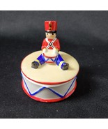 Vintage Treasure Master Korea Drummer Boy Trinket Box Ceramic Red Blue 3.5&quot; - $17.64 CAD