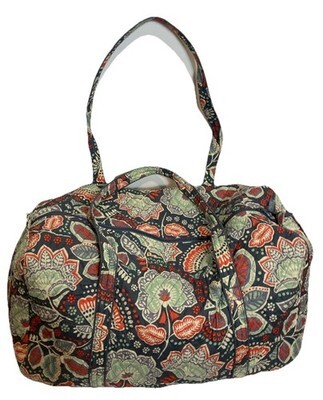 Vera Bradley Large Quilted Duffle Bag Nomadic Floral w/ Luggage Tag, Sho... - $48.44
