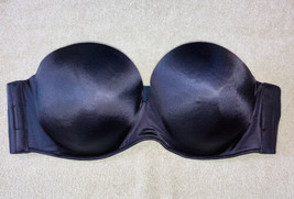 Cacique Black Strapless Bra Size 44DD Satiny Feel Underwired Padded Form... - £18.23 GBP