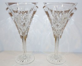 Exquisite Pair Of Waterford Crystal Ashbourne 8 1/4&quot; Water Goblets - £163.43 GBP