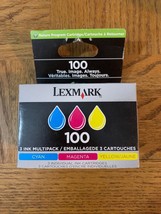 Lexmark 100 Printer Ink(Tri-Color Cyan/Magenta/Yellow)Brand New-SHIPS N ... - $26.61
