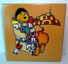 Vintage 1988 Masterworks Art Tile Native American Southwest Decor 6&quot; Trivet - £19.33 GBP