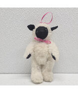 Boyds 5&quot; Lamb Jointed Plush Pink Bow Black Ears, Hands, Face 1990 Vintage - $270.92 MXN