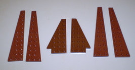 6 Used LEGO Brown Wing 3x8 - 3x12 Right &amp; Left 47397 - 47398 - 3933 - 3934 - £7.86 GBP