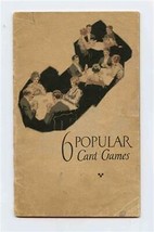 6 Popular Card Games U S Playing Card 1921 Cribbage Five Hundred Pinochl... - $11.88