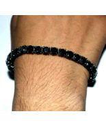 Gift Men&#39;s 4Ct Lab-Created Black Diamond Tennis Bracelet 14K Black Gold ... - £891.51 GBP