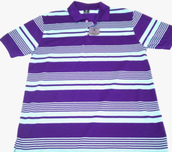 Prestige Polo Men’s Wear Shirt New XL Purple Stripe 3/4 Button Front Col... - £11.49 GBP