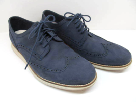 Cole Haan Grand OS Dark Blue Oxford Wingtip Lace Up Shoes Size 10.5 M - £35.66 GBP