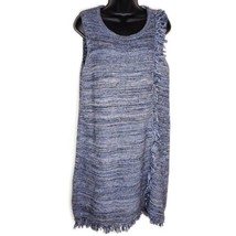 Anthropologie Holding Horses Womens Dress Medium Blue Fringe Sweater Sleeveless - £21.55 GBP