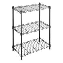 Whitmor Adjustable 3 Tier Shelving with Leveling Feet - Black - £48.69 GBP
