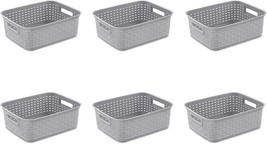 Sterilite 12726A06 Short Weave Basket, Cement, 6-Pack - £35.17 GBP