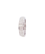 18ct White Gold Three Row Natural Diamond Half Eternity Wedding Band 0.45ct - $19,719.02 MXN