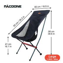 PACOONE Travel Ultralight Folding Chair Detachable Portable Moon Chair Outdoor C - £31.38 GBP+