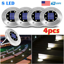 8 Led Solar Power Flat Buried Light In-Ground Lamp Outdoor Path Garden D... - $46.54