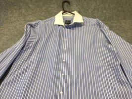 Jos A. Bark Dress Shirt Mens 17.5 36 Executive Tailored fit Button Up Pi... - £13.27 GBP