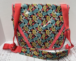 VERA BRADLEY FRILL PInk Leaf Vinyl Coated Messenger Bag - READ - $12.95