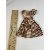 1960s Barbie clone brown gingham day dress, cutwork trim, 2-snap back, vtg - $465.81 MXN