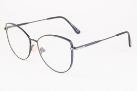 Tom Ford 5667-B 001 Shiny Black / Blue Block Eyeglasses TF5667 001 55mm - £173.89 GBP