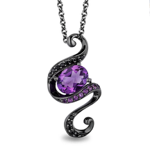 Enchanted Disney 1/10 CTTW Black Diamond and Amethyst Ursula Pendant Necklace - £143.52 GBP