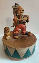 Vintage Anri Hand Carved Wooden &quot; Send in the Clowns&quot;  Musical Figurine - £27.78 GBP
