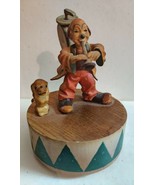 Vintage Anri Hand Carved Wooden &quot; Send in the Clowns&quot;  Musical Figurine - £27.68 GBP