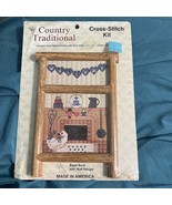 Country Traditional Cross-stitch Kit Welcome Hearth 044541 Easel Back USA - $182.25 MXN