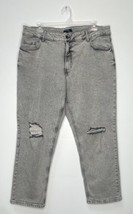 George Plus Women&#39;s Straight Leg Jean Pants Light Wash Gray Size 16x28 NWT - $21.99