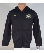 Nike ThermaFit Colorado CU Buffs Black Hooded Track Jacket Hoodie Youth ... - £58.97 GBP