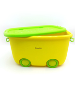 Rinnebbit Toy chests Large Toy Box Chest with Lid and Wheels, (Yellow, G... - $83.99