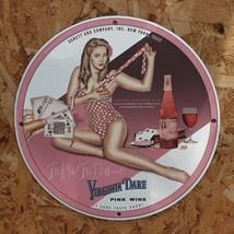 Vintage 1956 Virginia Dare Pink Wine Porcelain Gas &amp; Oil Metal Sign - £98.32 GBP