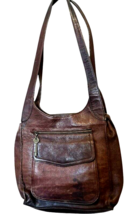 fossil 75082 brown pebbled leather shoulder bag brass keys 14x12x3 inches - $504.73 MXN