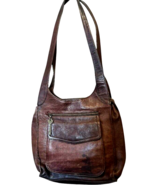 fossil 75082 brown pebbled leather shoulder bag brass keys 14x12x3 inches - €23,25 EUR