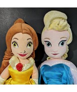 Disney Princess Plush Dolls Belle 22&quot; Beauty Beast Elsa 30&quot; Stuffed Animals - $33.50